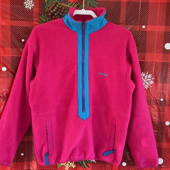 Patagonia Jackets & Blazers - Patagonia Vintage 1988 Pink and Blue Fleece Jacket